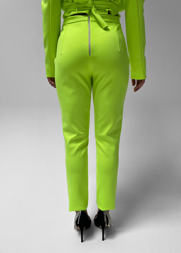 Tight Fit Pantalon Basis Model Neon Groen